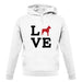 Love Cane Corso Dog Silhouette unisex hoodie