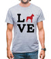 Love Cane Corso Dog Silhouette Mens T-Shirt