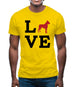 Love Cane Corso Dog Silhouette Mens T-Shirt