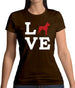 Love Cane Corso Dog Silhouette Womens T-Shirt