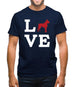 Love Cane Corso Dog Silhouette Mens T-Shirt