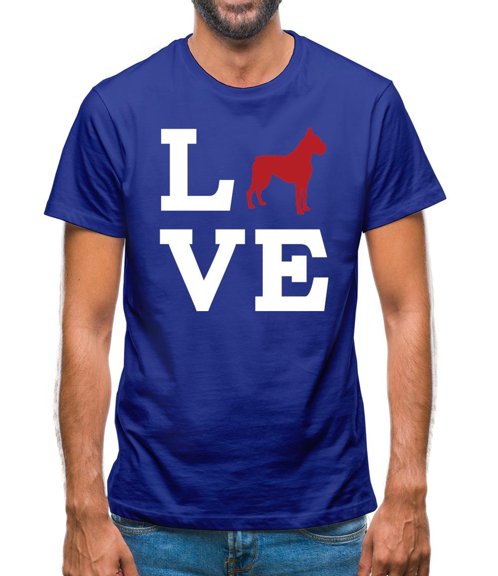 Love Cane Corso Dog Silhouette Mens T-Shirt