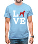 Love Cane Corso Dog Silhouette Mens T-Shirt