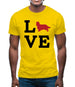 Love Cavalier Dog Silhouette Mens T-Shirt