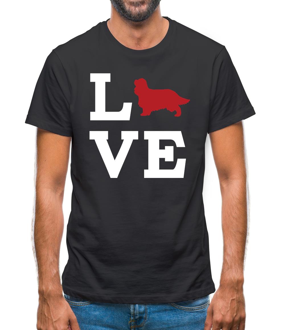 Love Cavalier Dog Silhouette Mens T-Shirt