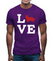 Love Cavalier Dog Silhouette Mens T-Shirt