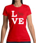 Love Cavalier Dog Silhouette Womens T-Shirt
