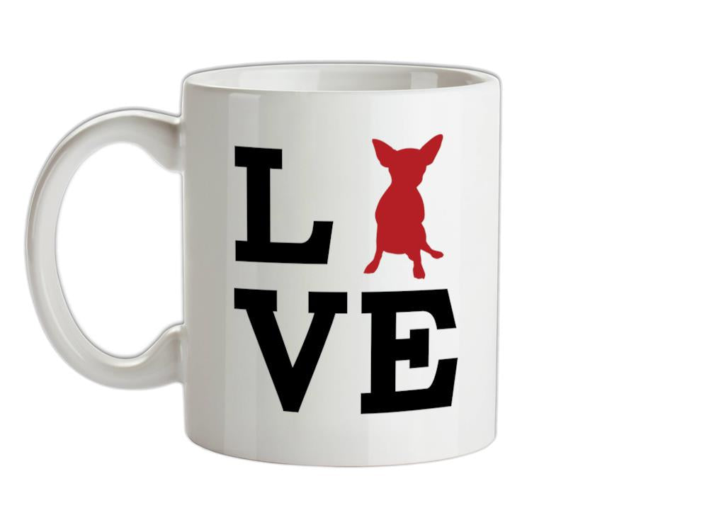 Love Chihuahua Dog Silhouette Ceramic Mug