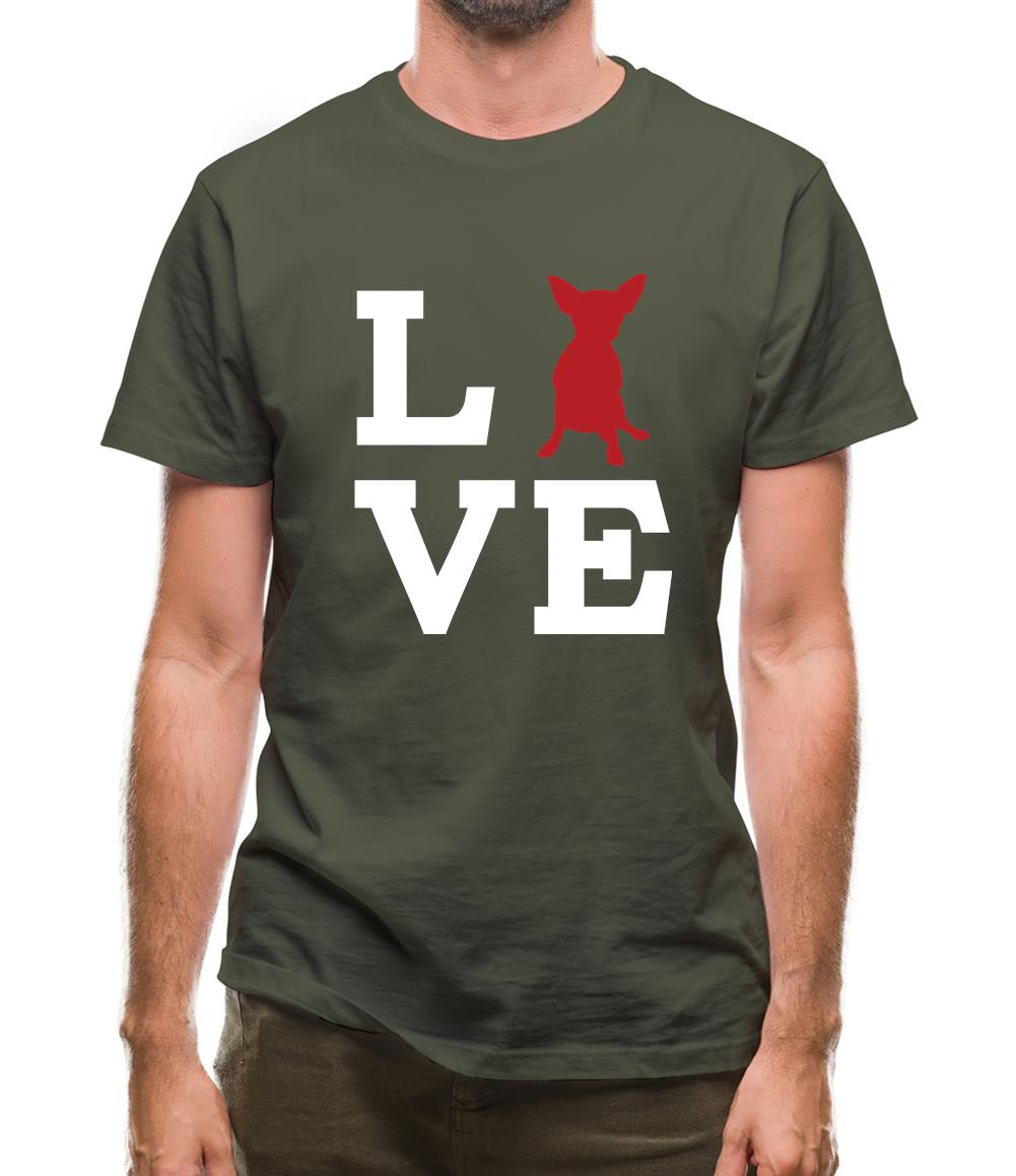 Love Chihuahua Dog Silhouette Mens T-Shirt