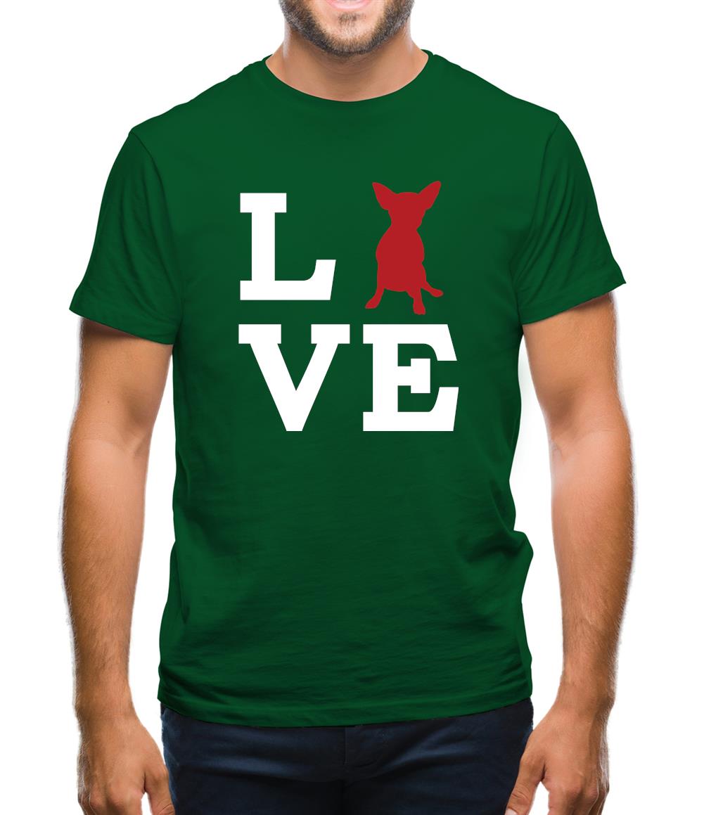 Love Chihuahua Dog Silhouette Mens T-Shirt
