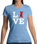 Love Chihuahua Dog Silhouette Womens T-Shirt