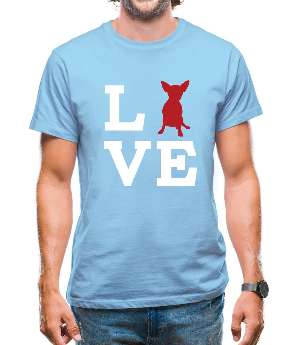 Love Chihuahua Dog Silhouette Mens T-Shirt