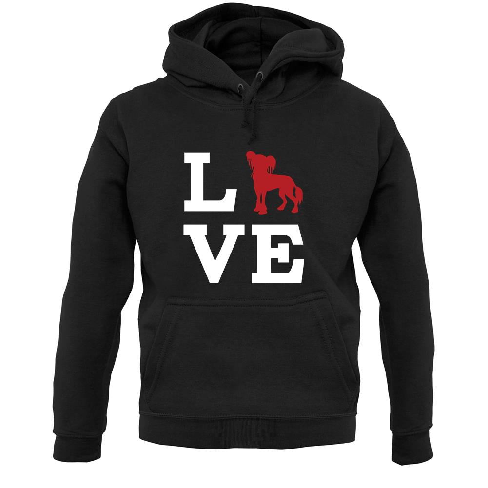Love Chinese Crested Dog Dog Silhouette Unisex Hoodie