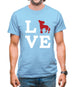 Love Chinese Crested Dog Dog Silhouette Mens T-Shirt