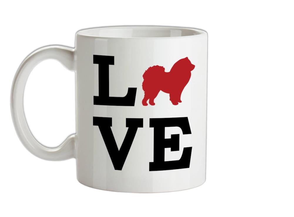 Love Chow Chow Dog Silhouette Ceramic Mug