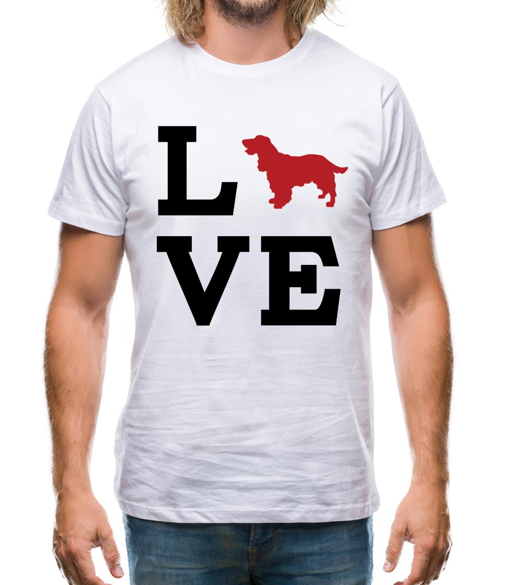 Love Cocker Spaniel Dog Silhouette Mens T-Shirt