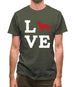 Love Cocker Spaniel Dog Silhouette Mens T-Shirt