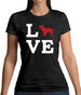 Love Cocker Spaniel Dog Silhouette Womens T-Shirt