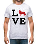 Love Collie Dog Silhouette Mens T-Shirt