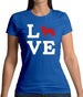 Love Collie Dog Silhouette Womens T-Shirt