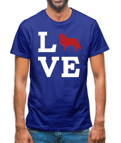 Love Collie Dog Silhouette Mens T-Shirt