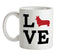 Love Corgi Dog Silhouette Ceramic Mug