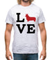 Love Corgi Dog Silhouette Mens T-Shirt