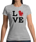 Love Dachshund Dog Silhouette Womens T-Shirt
