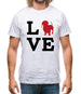 Love Dachshund Dog Silhouette Mens T-Shirt