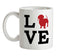 Love Dachshund Dog Silhouette Ceramic Mug