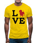 Love Dachshund Dog Silhouette Mens T-Shirt