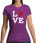 Love Dachshund Dog Silhouette Womens T-Shirt