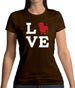 Love Dachshund Dog Silhouette Womens T-Shirt