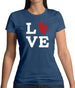 Love Dachshund Dog Silhouette Womens T-Shirt