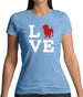 Love Dachshund Dog Silhouette Womens T-Shirt