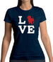 Love Dachshund Dog Silhouette Womens T-Shirt