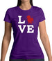 Love Dachshund Dog Silhouette Womens T-Shirt