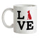 Love Doberman Dog Silhouette Ceramic Mug