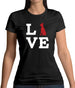 Love Doberman Dog Silhouette Womens T-Shirt