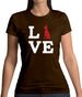 Love Doberman Dog Silhouette Womens T-Shirt