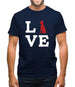 Love Doberman Dog Silhouette Mens T-Shirt