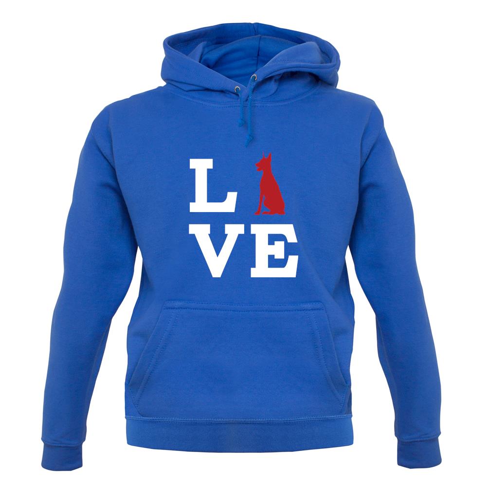 Love Doberman Dog Silhouette unisex hoodie