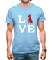 Love Doberman Dog Silhouette Mens T-Shirt