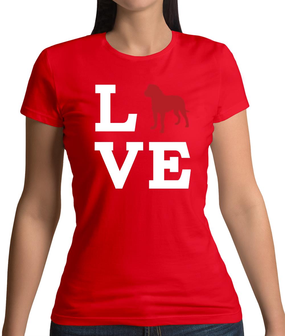 Love Dogue De Bourdeau Dog Silhouette Womens T-Shirt
