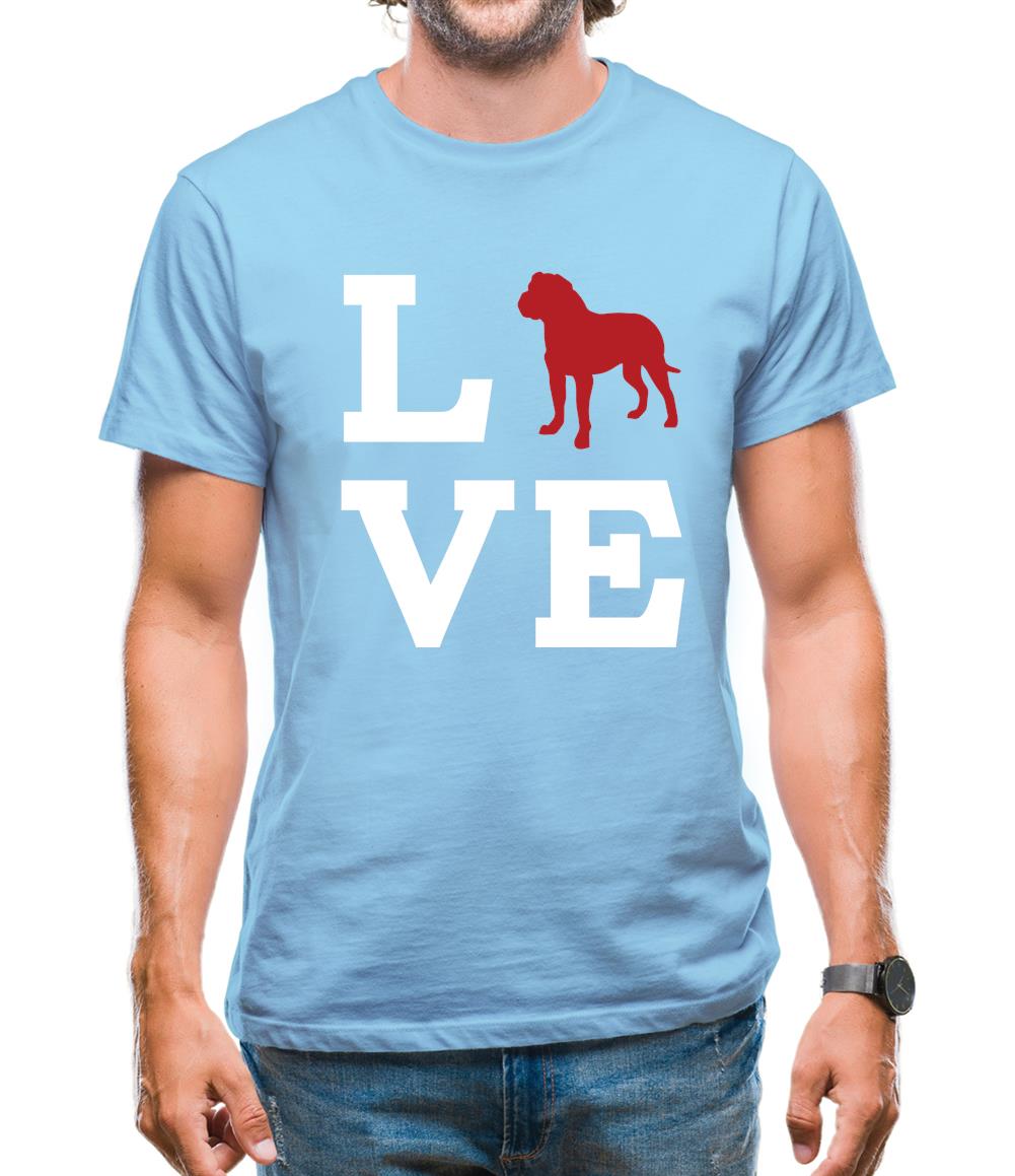 Love Dogue De Bourdeau Dog Silhouette Mens T-Shirt