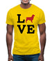 Love English Springer Spaniel Dog Silhouette Mens T-Shirt