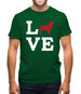 Love English Springer Spaniel Dog Silhouette Mens T-Shirt