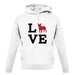 Love French Bulldog Dog Silhouette unisex hoodie