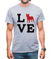Love French Bulldog Dog Silhouette Mens T-Shirt