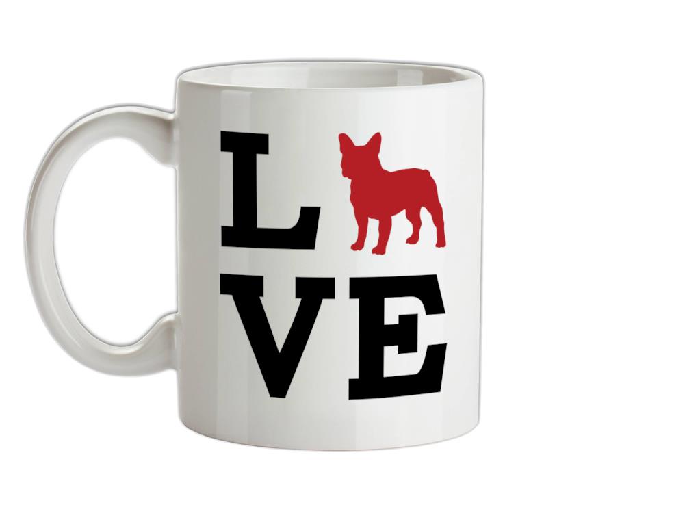 Love French Bulldog Dog Silhouette Ceramic Mug